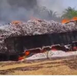 कोयलीबेड़ा में तेंदूपत्ता से भरे ट्रक में लगी भीषण आग, लाखों का माल जलकर खाक